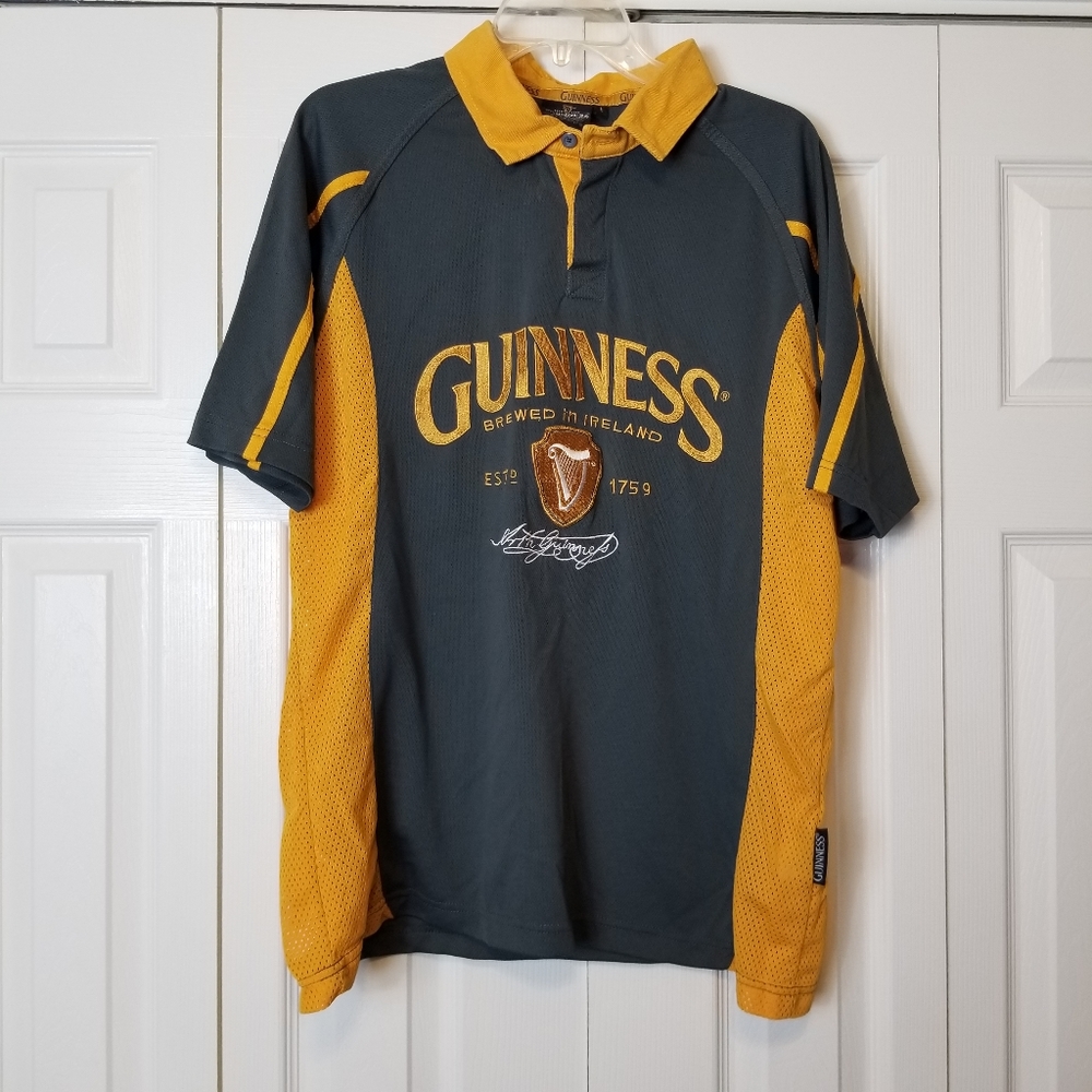 Guinness Beer Embroidered Rugby Performance Polo Shirt